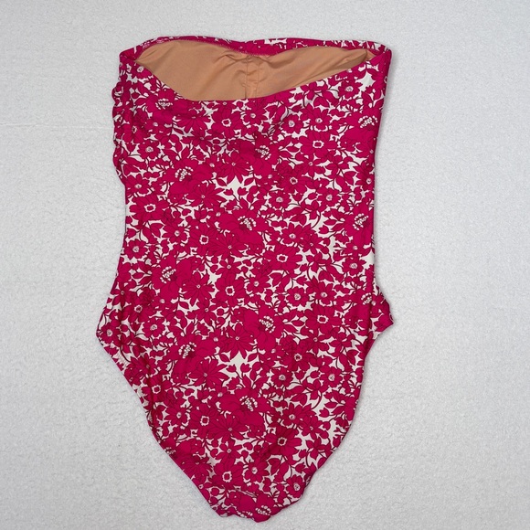 J. Crew Ruched Floral‎ Blushing Meadow One-piece Swimsuit Size 6 - Picture 4 of 8